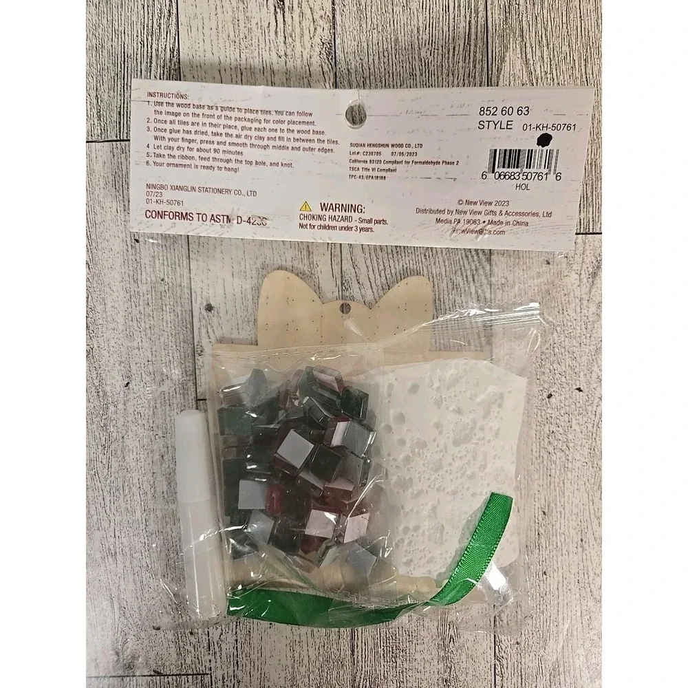 Mosaic Ornament Make Your Own Kit Tiles Clay 96 Pieces Crafters Lot of 2 NEW